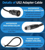 1852073 MKR-US2-13 US2 Adapter Cable for Humminbird SOLIX APEX XPLORE ONIX