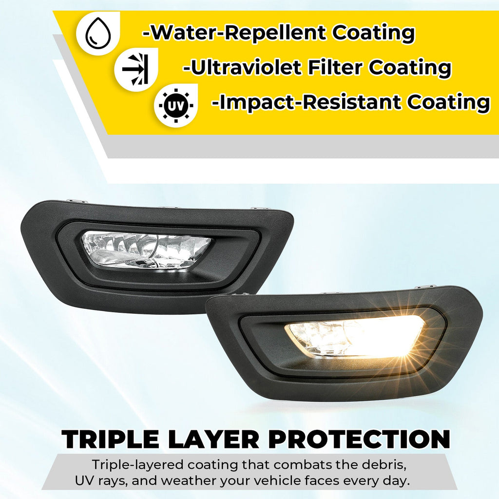 For Ford Transit 2020-2025 Left & Right Fog Lights W/Bezels Covers+Bulbs+Wiring