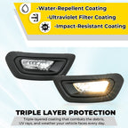 For Ford Transit 2020-2025 Left & Right Fog Lights W/Bezels Covers+Bulbs+Wiring