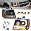 For 2007-14 Chevy Tahoe Suburban Avalanche LED DRL Projector Headlights Assembly