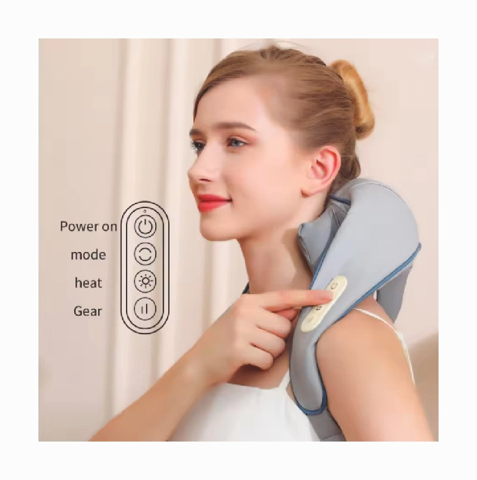 Cordless Neck Massager Heat 6D Shiatsu Neck Shoulder Massager Deep Tissue Back