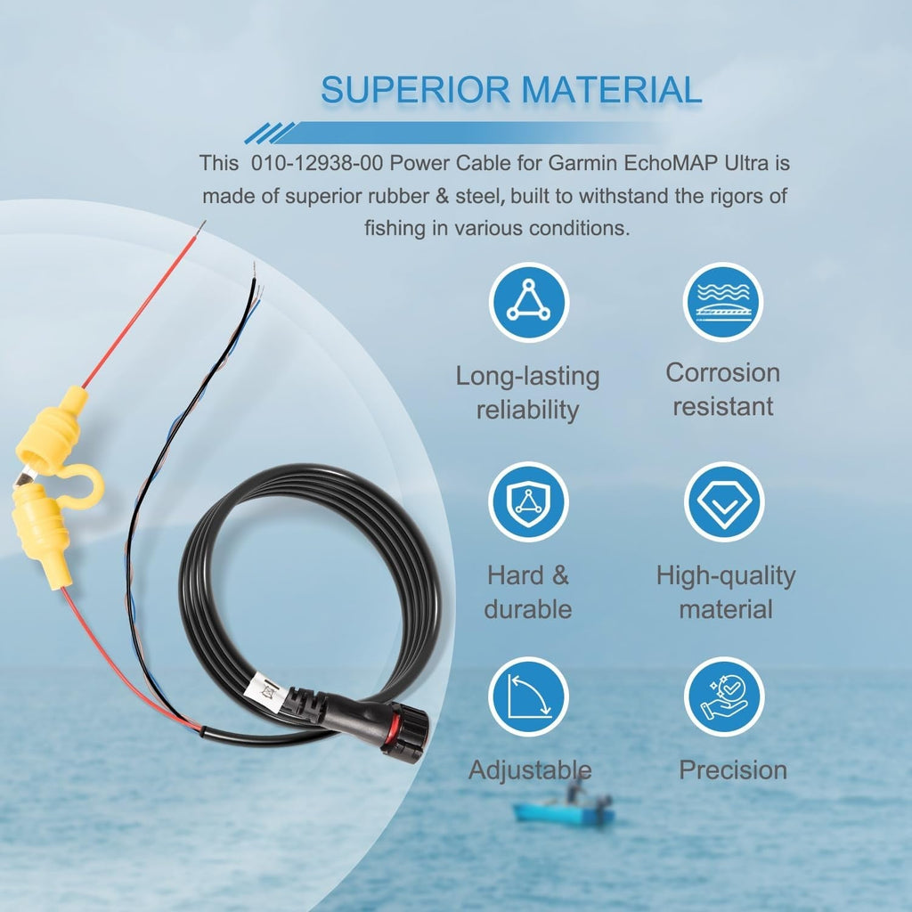 010-12938-00 Power Cable 4-Pin for Garmin EchoMAP Ultra 2 102,106,122,126sv