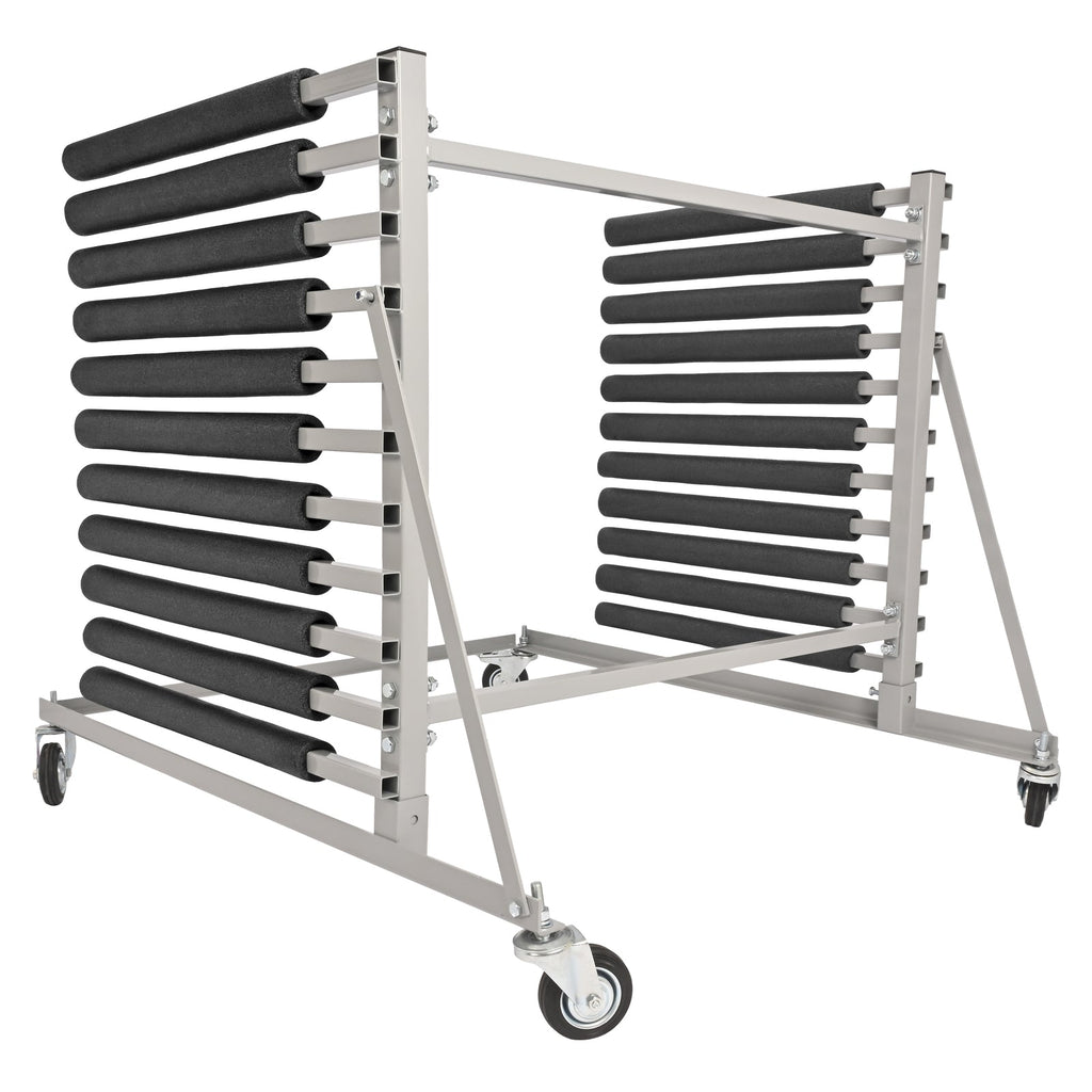 Universal 10-Slot Mobile Windshield Rack For Auto Glass Cargo W/ 4 Casters