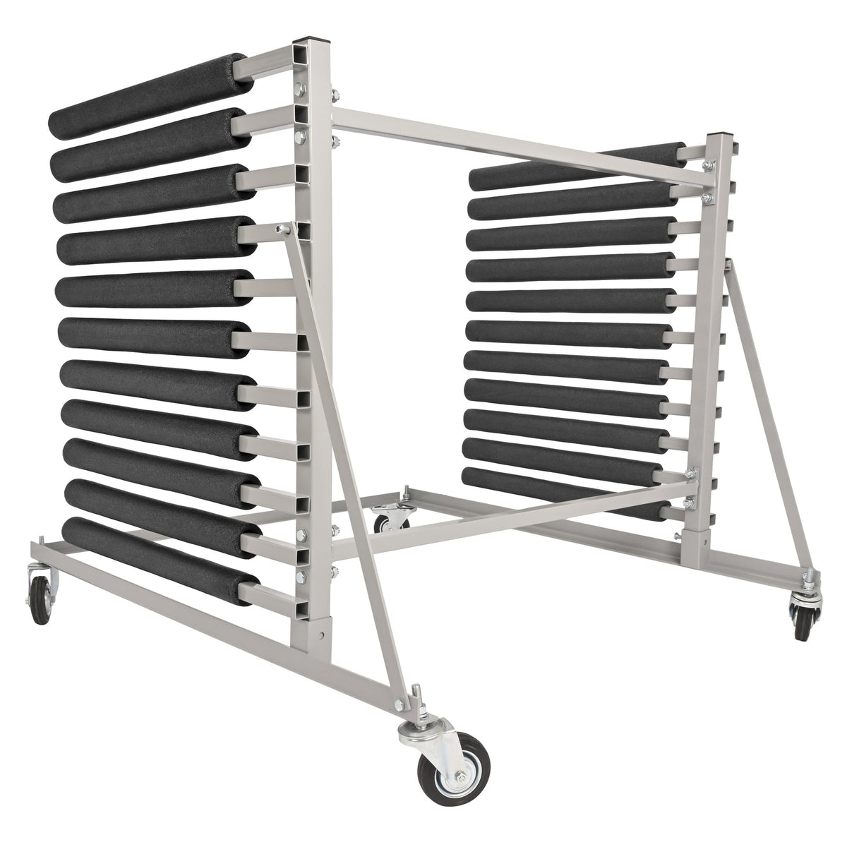 Universal 10-Slot Mobile Windshield Rack For Auto Glass Cargo W/ 4 Casters