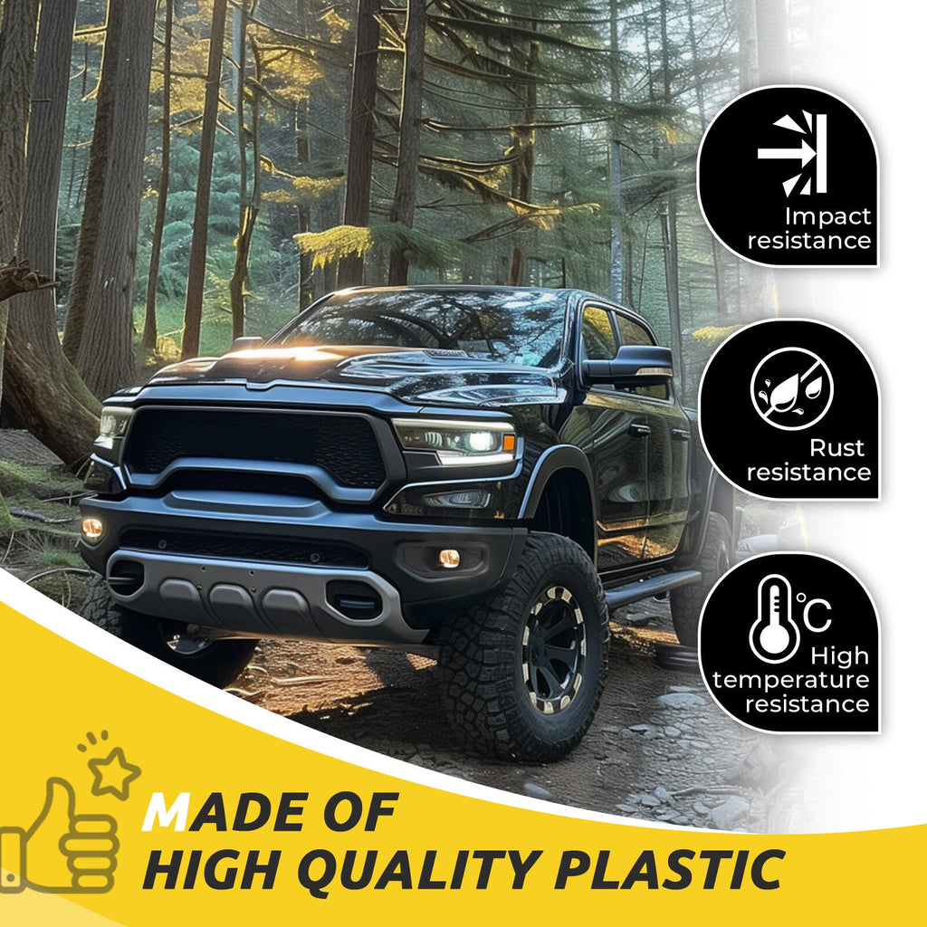 Pair For Ram 1500 2019-2024 Front Driver & Passenger Side Fog Lights W/Bezels