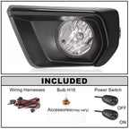Clear Fog Light For Chevy Colorado 2021-2022 w/Bezel Relay Switch Wire Bulb Pair