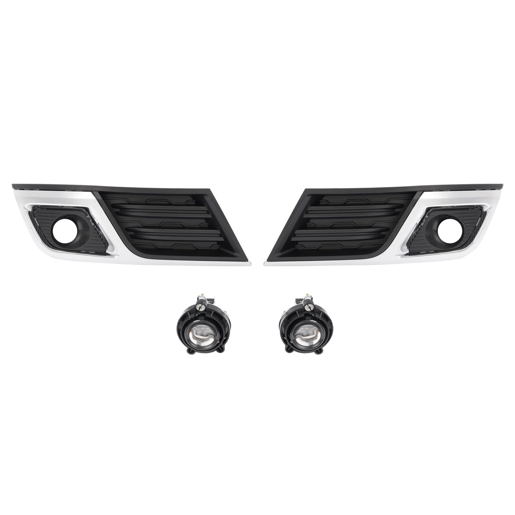 Front Driving Fog Lights w/ Bezels Trim Left Right For Chevrolet Traverse 13-17