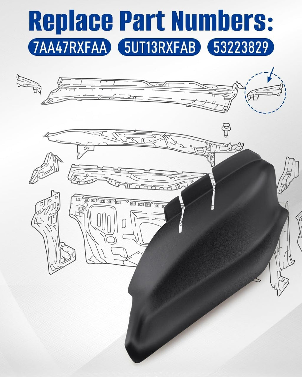 For Jeep Compass 2018-2025 Left & Right Cowl Side Panel Trims Black
