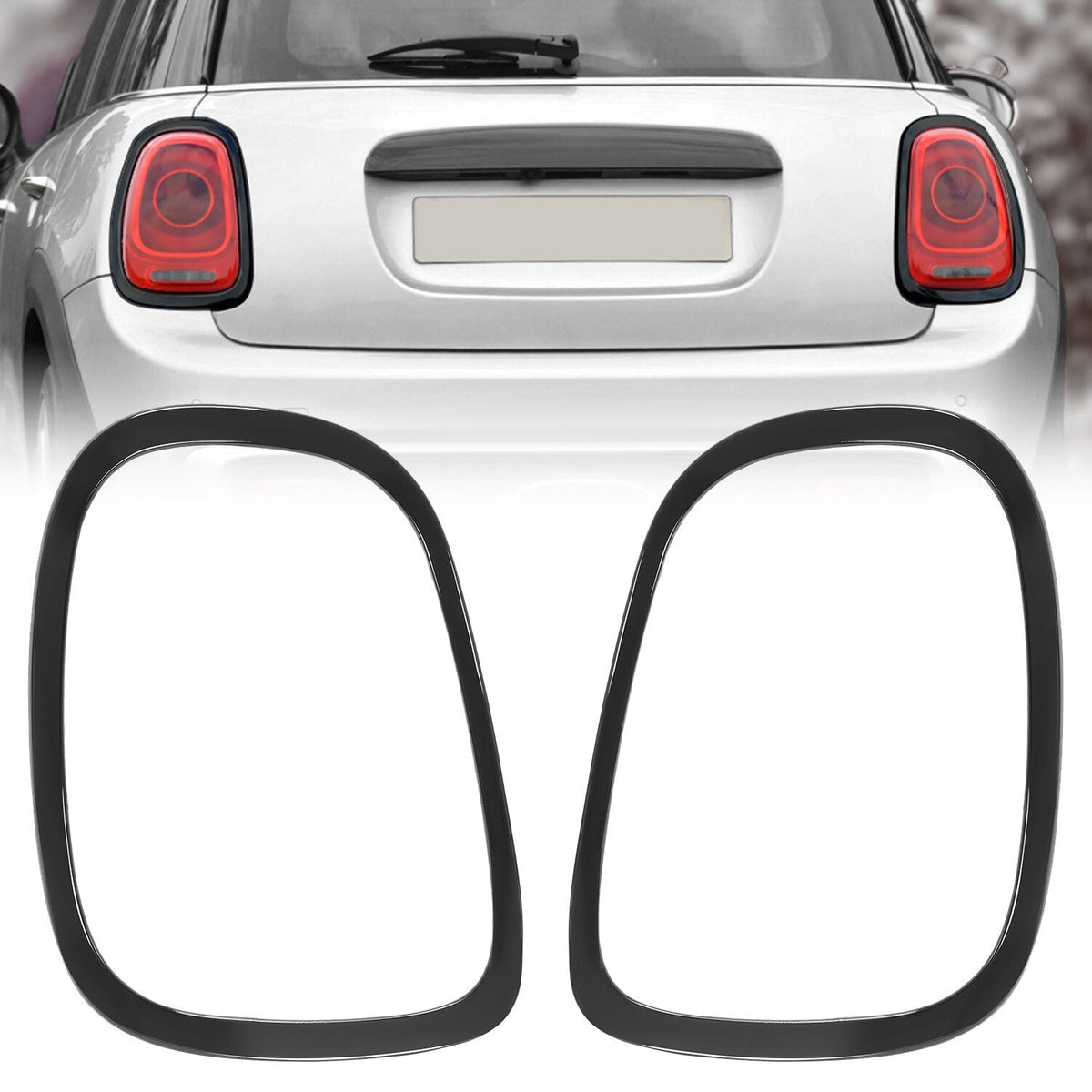 For Mini Cooper S F55 F56 2014-21 Driver & Passenger Tail Light Ring Trim Bezel
