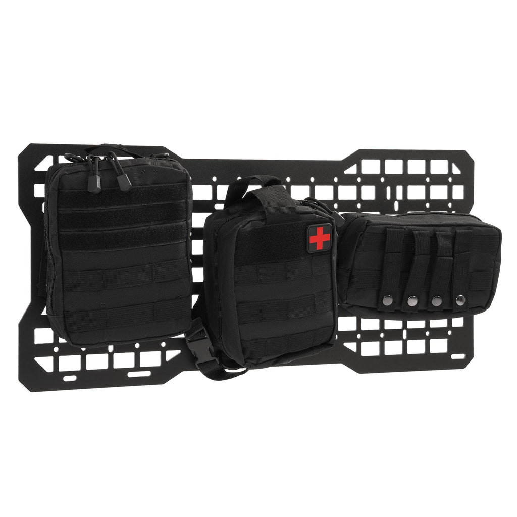 For Jeep Wrangler JK 07-22 Aluminium Tailgate Tactical Molle Panel W/Storage Bag
