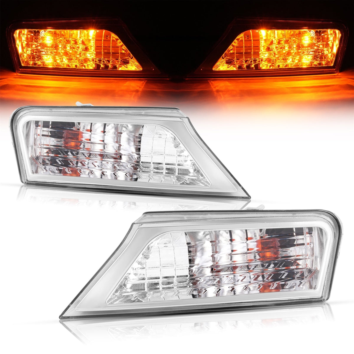 Left&Right Clear Marker Signal Corner Parking Lights For Jeep Liberty 2008-2012