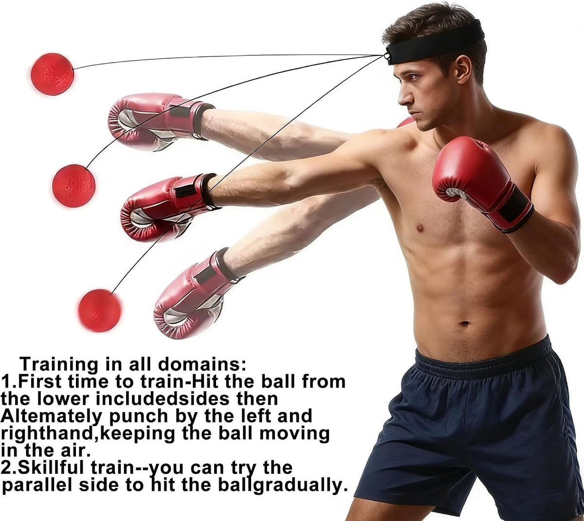 Boxing Reflex Ball with Adjustable Headbands, Training Equipment, Punching Ball