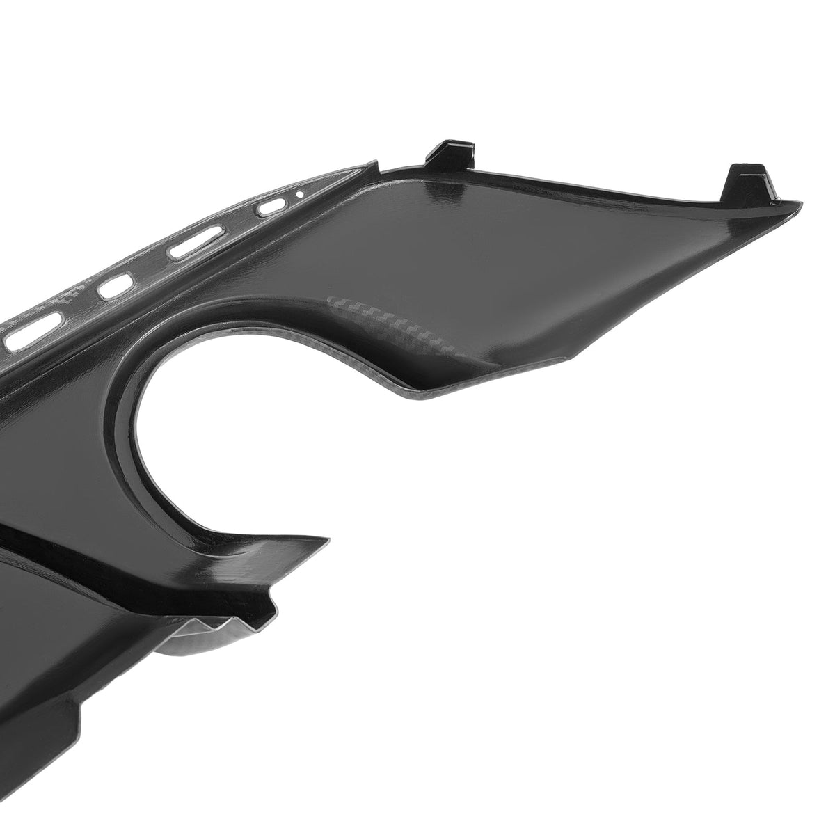 Rear Bumper Diffuser Valance Shark Fin Carbon Fiber Color For Chrysler 300 15-23
