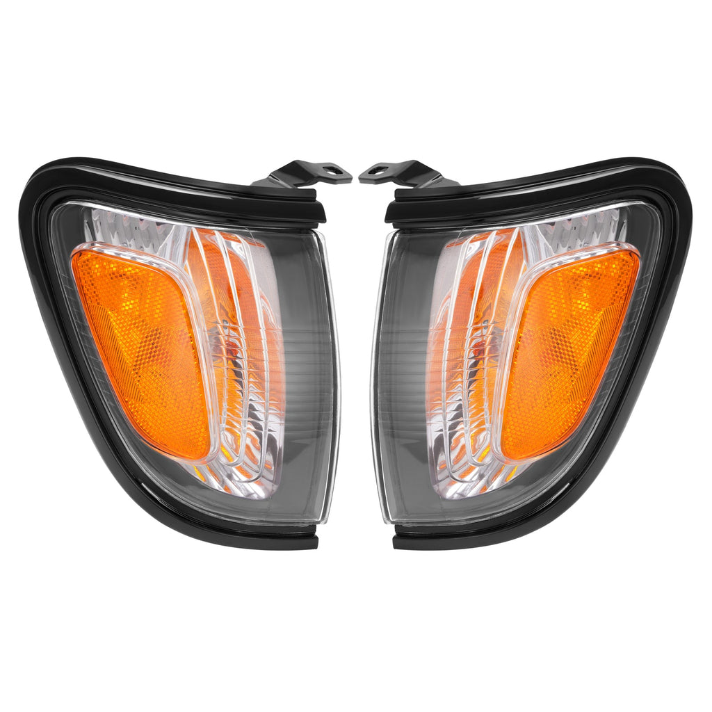 For 2001 2002 2003 2004 Toyota Tacoma White Headlights & Black Corner Light 4Pcs