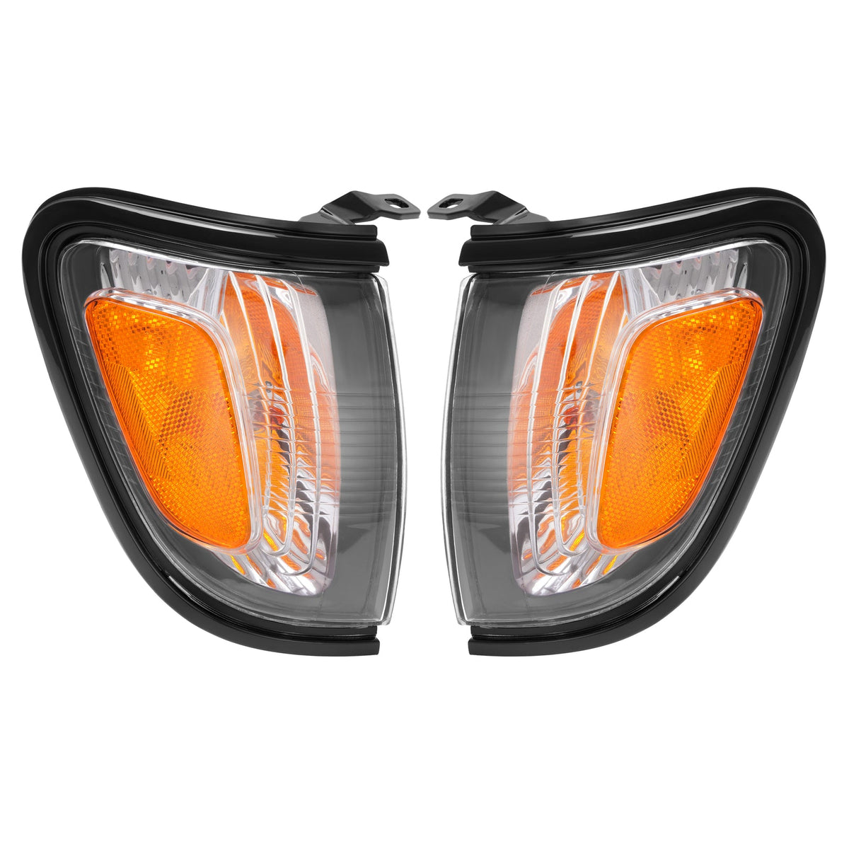 For 2001 2002 2003 2004 Toyota Tacoma White Headlights & Black Corner Light 4Pcs