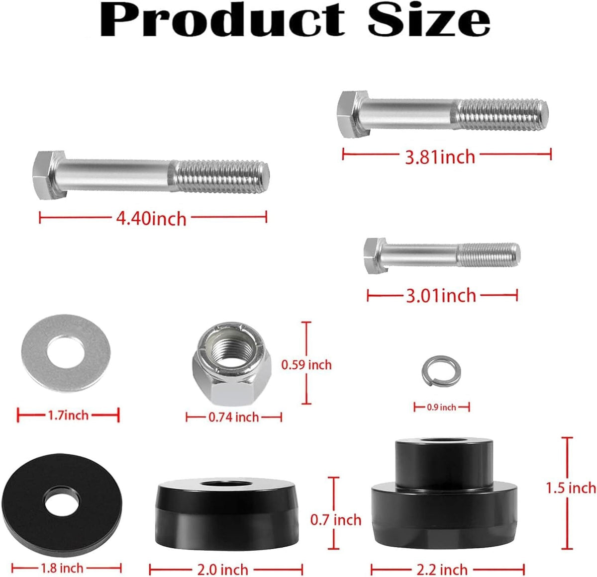 134-10005 Billet Aluminum Body Mount Bushings for 1968-1981 Camaro Nova Chevy II