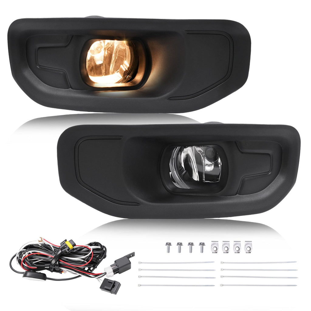 Pair For Ram 1500 2019-2024 Front Driver & Passenger Side Fog Lights W/Bezels
