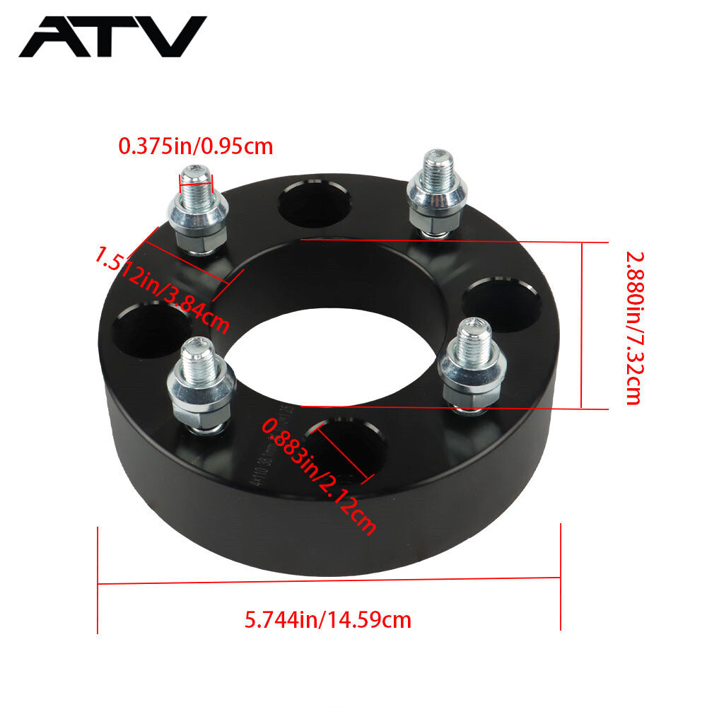 4pcs 1.5" 4×110 ATV Wheel Spacers 10×1.25 For Honda Yamaha For Kawasaki 4/110