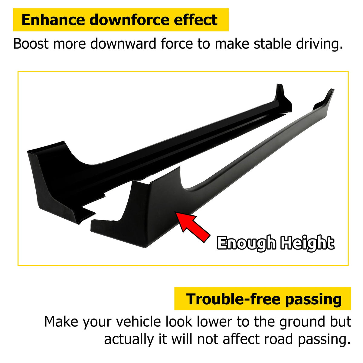 Left & Right Side Skirt Rocker Panel Splitter Extensions For Nissan Altima 13-15