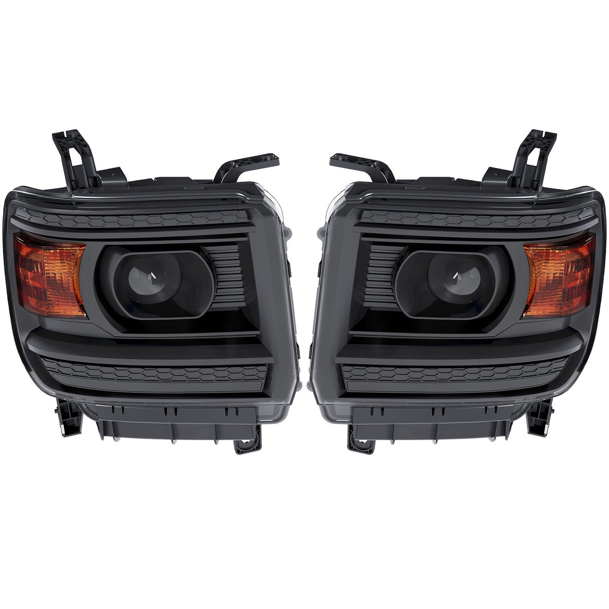 Projector Headlights For 2014-2015 GMC Sierra 1500 2500HD 3500HD Left+Right Pair