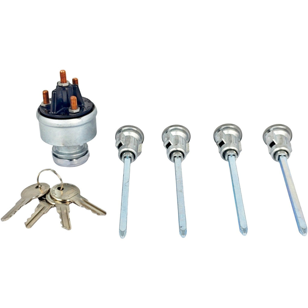 Ignition Switch Assembly Kit w/ 4 Door Lock Cylinder & 4 Key 23-08598 4 Position