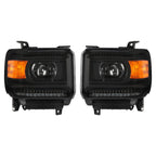 DRL LED Headlights Projector For 2014-2018 GMC Sierra 1500 2015-2019 2500 3500HD