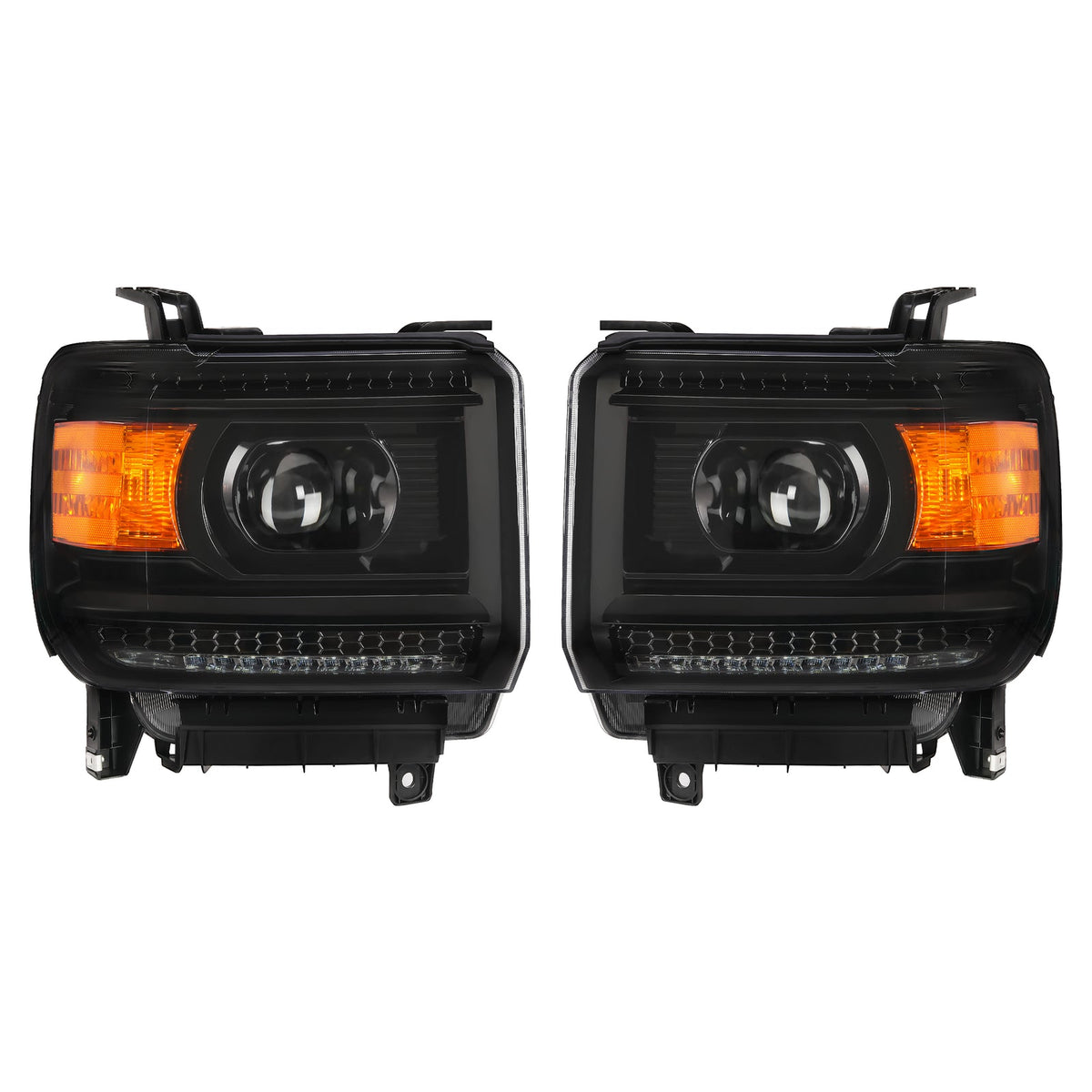 DRL LED Headlights Projector For 2014-2018 GMC Sierra 1500 2015-2019 2500 3500HD