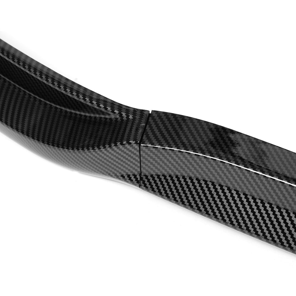 For Tesla Model S Sedan 12-16 Front Lower Bumper Lip Carbon Fiber Style Spoiler