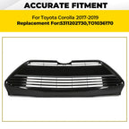 For 2017 2018 2019 Toyota Corolla L LE XLE Front Bumper Lower Grille Black Grill