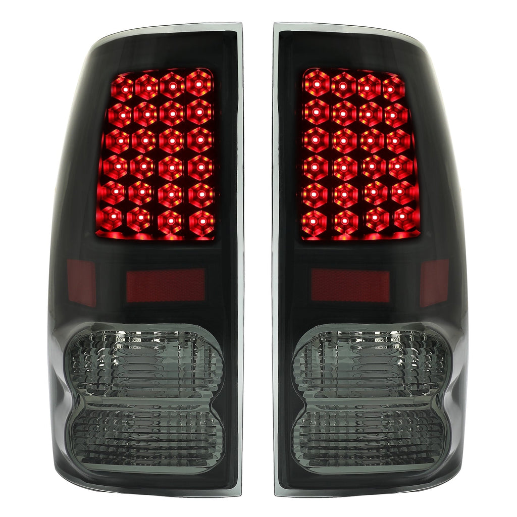 Black Smoke For Toyota Tundra 2007-2013 LED Tail Lights Brake Lamps Left+Right