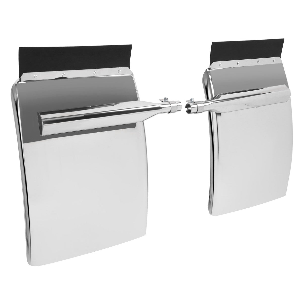 34"x24" stainless steel quarter fender kit pair universal truck w/ Support Tube