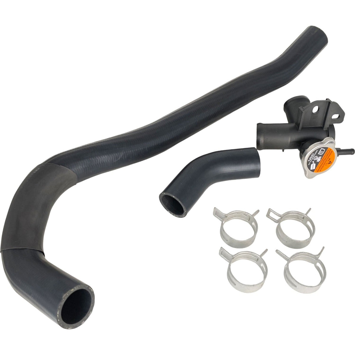 Engine Upper Radiator Coolant Hose Filler Water & Neck Outlet Flange Cap Kit