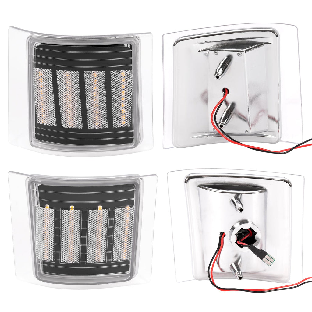 Full LED 4PCS Clear Corner Side Marker Lights For Chevy C/K 1500 2500 1994-99