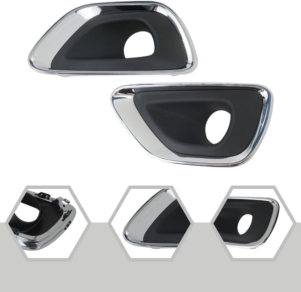 1Pair Fog Light Lamp Bezel Bumper Trim Cover For 2014-16 Jeep Grand Cherokee