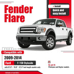 [4PCS] Pocket Riveted Wheel Fender Flare For 2009-2014 Ford F150 F-150 Styleside