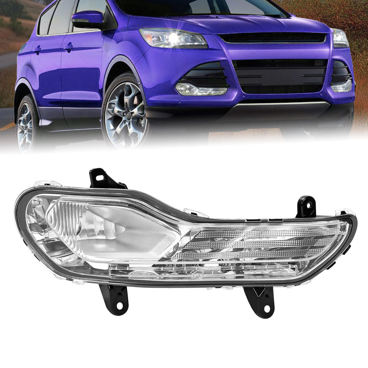 Passenger Side Front Bumper Fog Light Lamp For Ford Escape 2013-2016 CJ5Z13200C