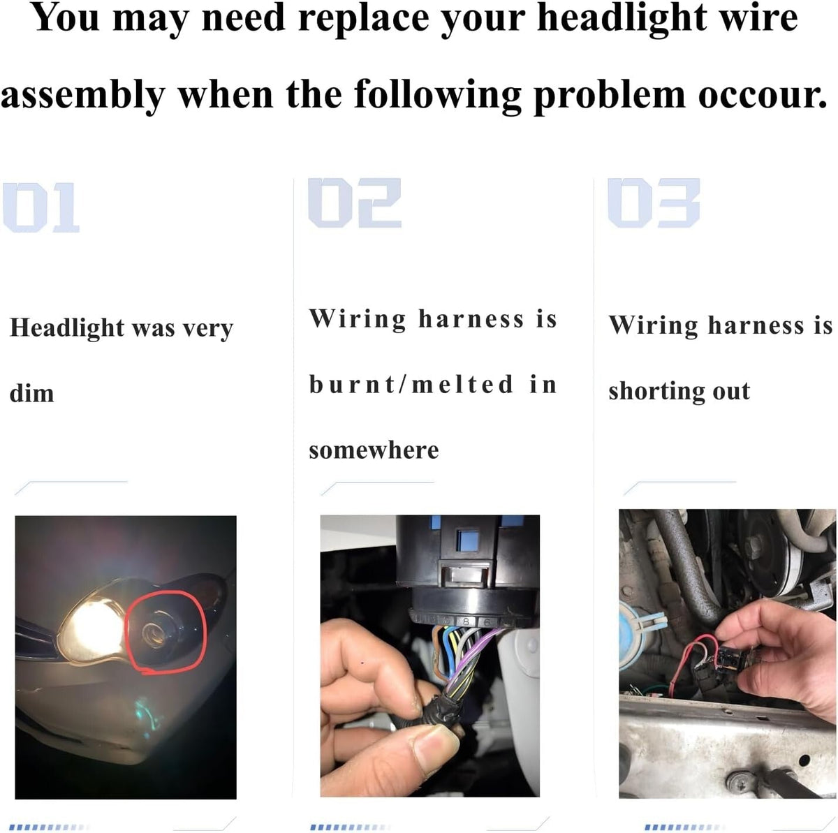 Headlight Wiring Harness 15950809 For 2007-2014 Chevy Tahoe Suburban Avalanche