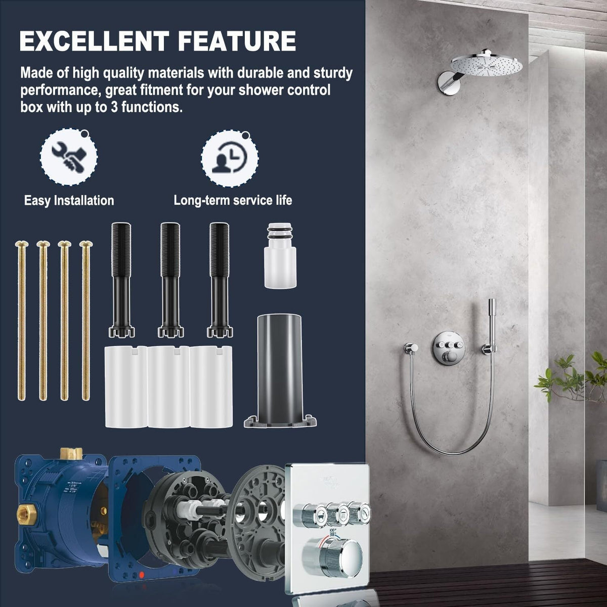 For Grohe 14048000 Universal Extension Kit for Grohtherm SmartControl Trims