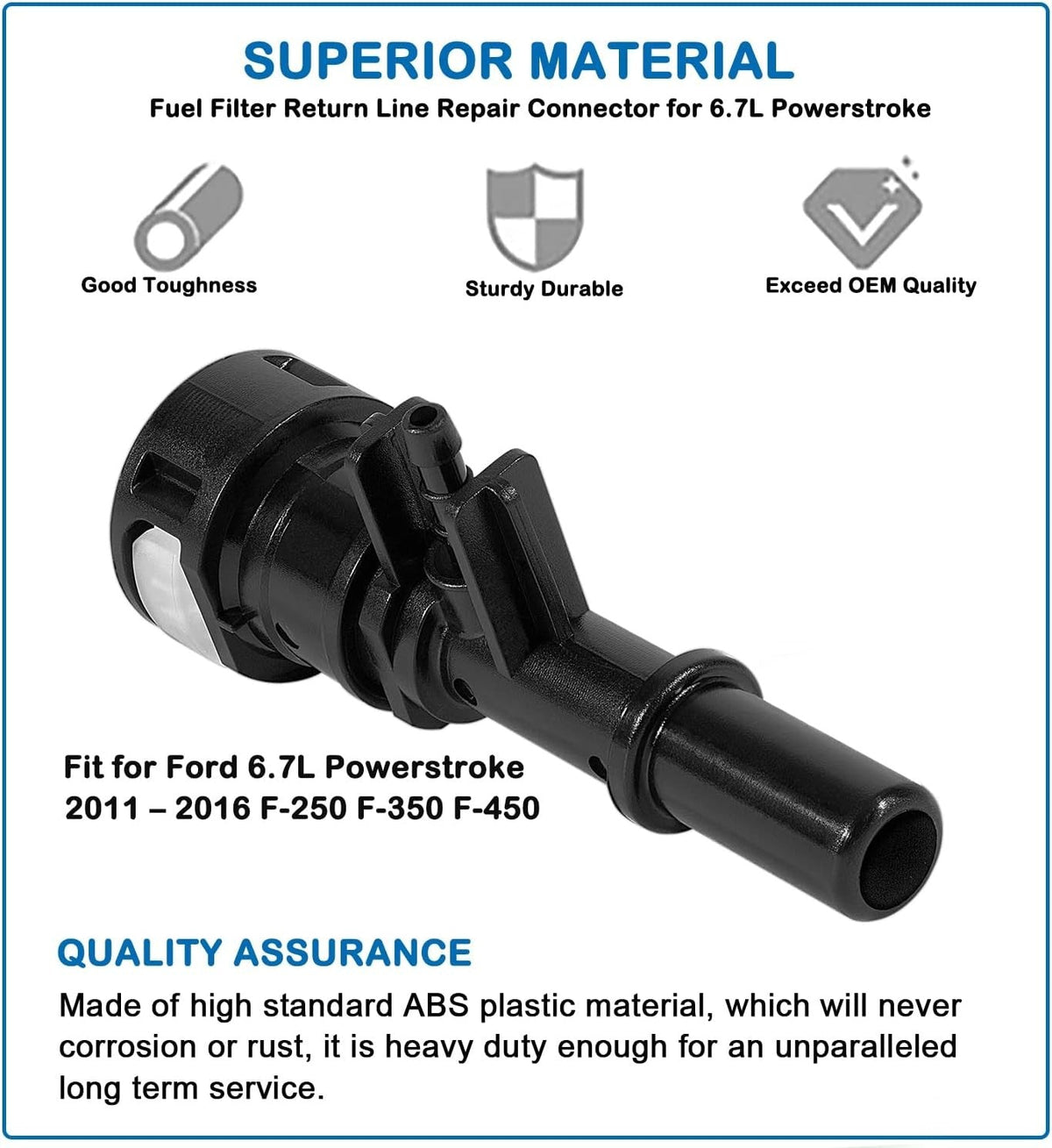 6.7L Fuel Filter Return Line Repair Connector For 2011-16 Ford F-250 F-350 F-450