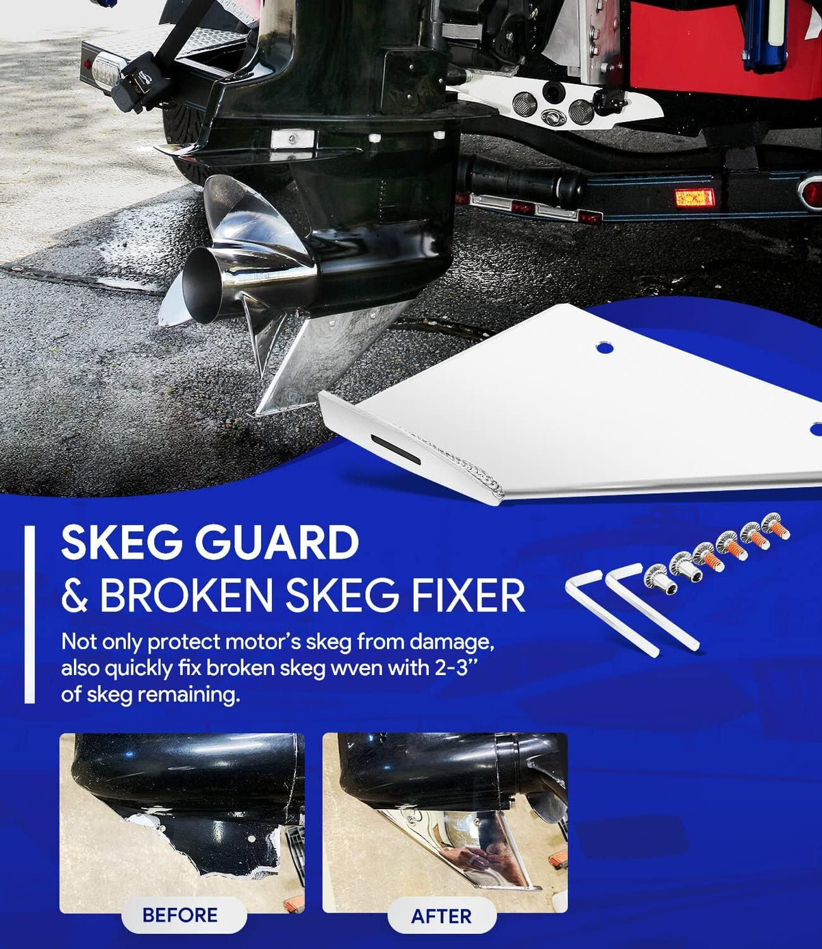 27341 Skeg Guard Safe-Skeg Protector For Mercury & Mariner 40 50 60 HP, Johnson