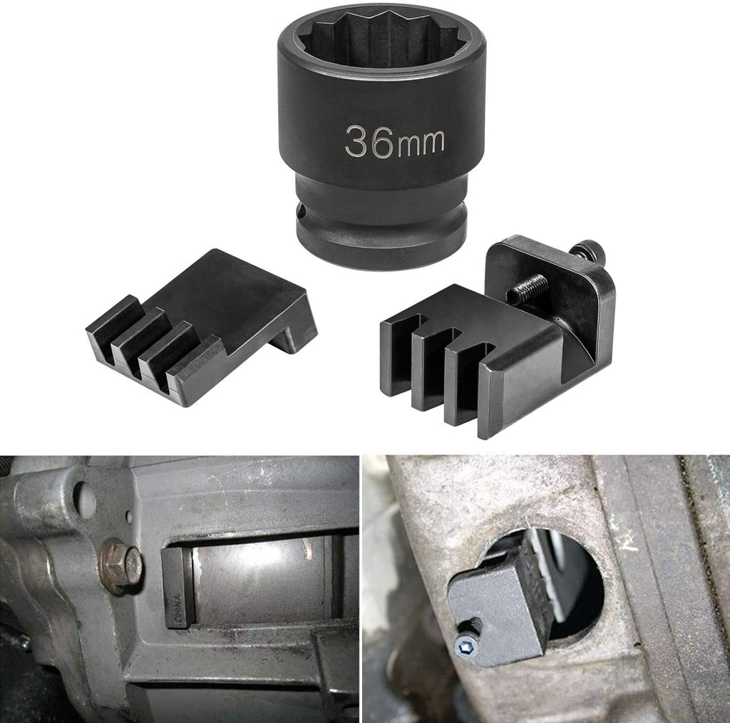 Flywheel Locking Tool with 36mm 3/4" Socket for 6.6L Duramax