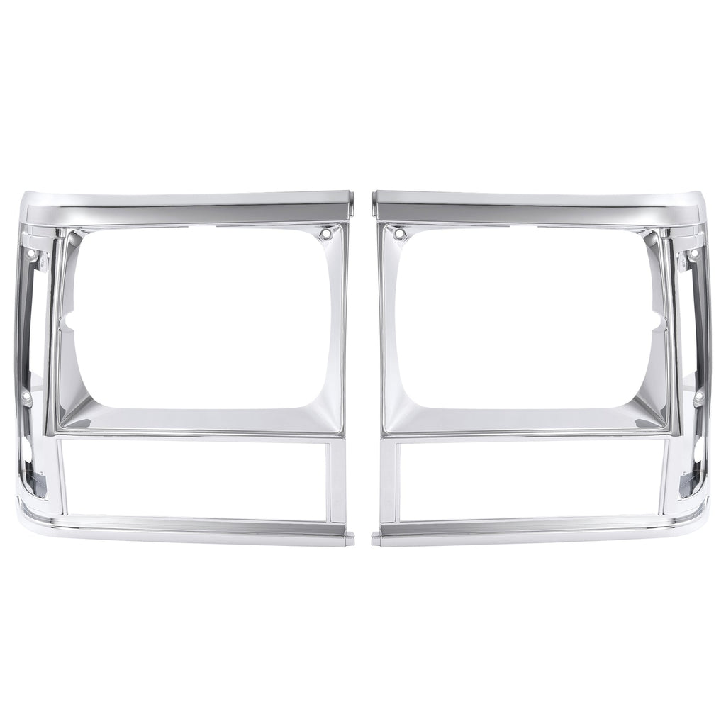 2PCS Set Headlight Door Bezel Trim For Jeep Cherokee 91-96 Comanche 91-92 Chrome