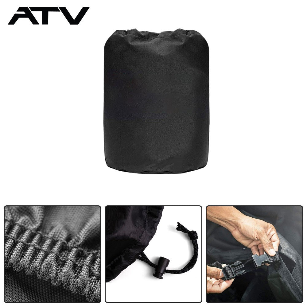 ATV Cover Heavy Duty Marine Grade Fabric Quad Cover For Kawasaki Premium Black
