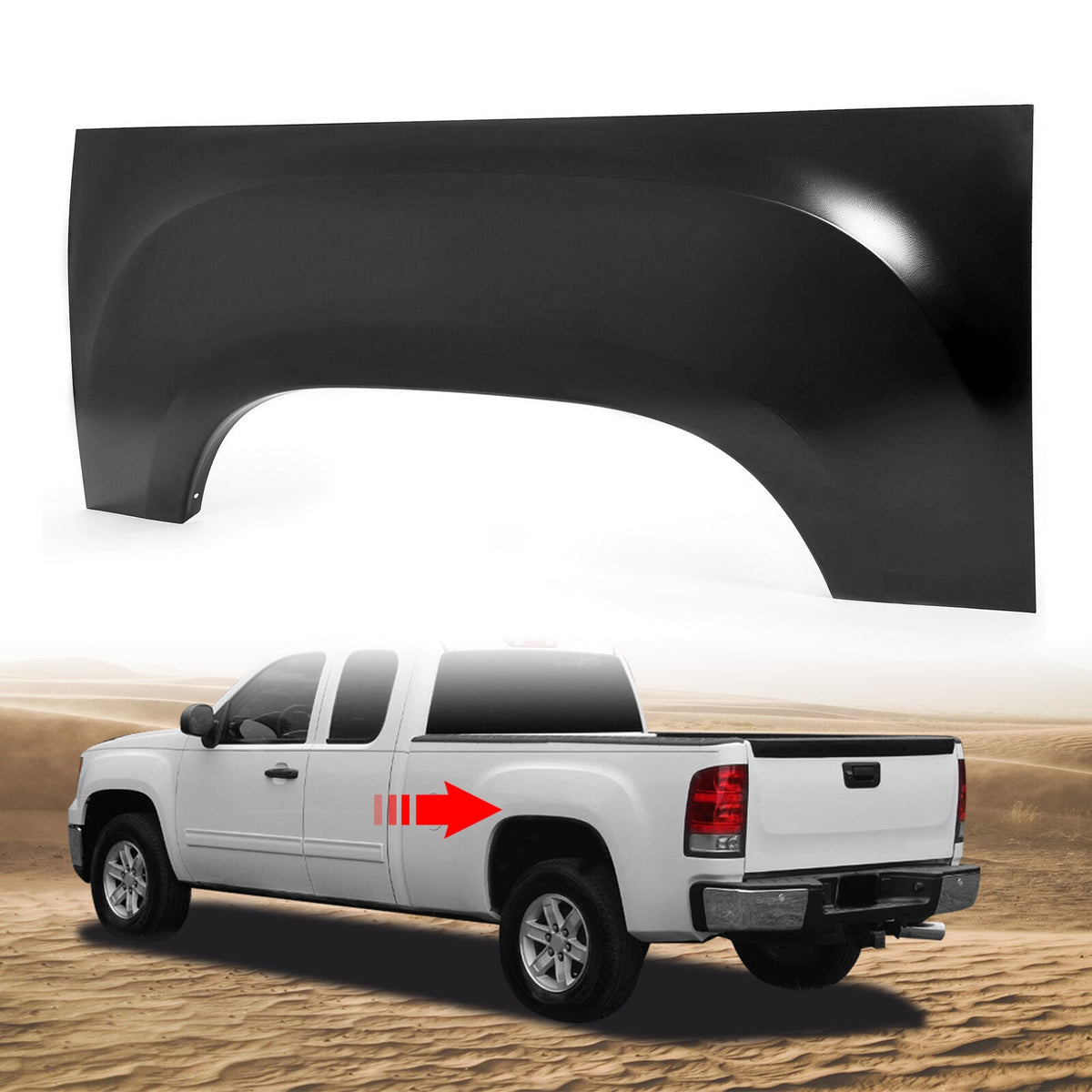 Wheel Arch Repair Panels Rear Driver Left Side Upper Hand for GMC Sierra 1500