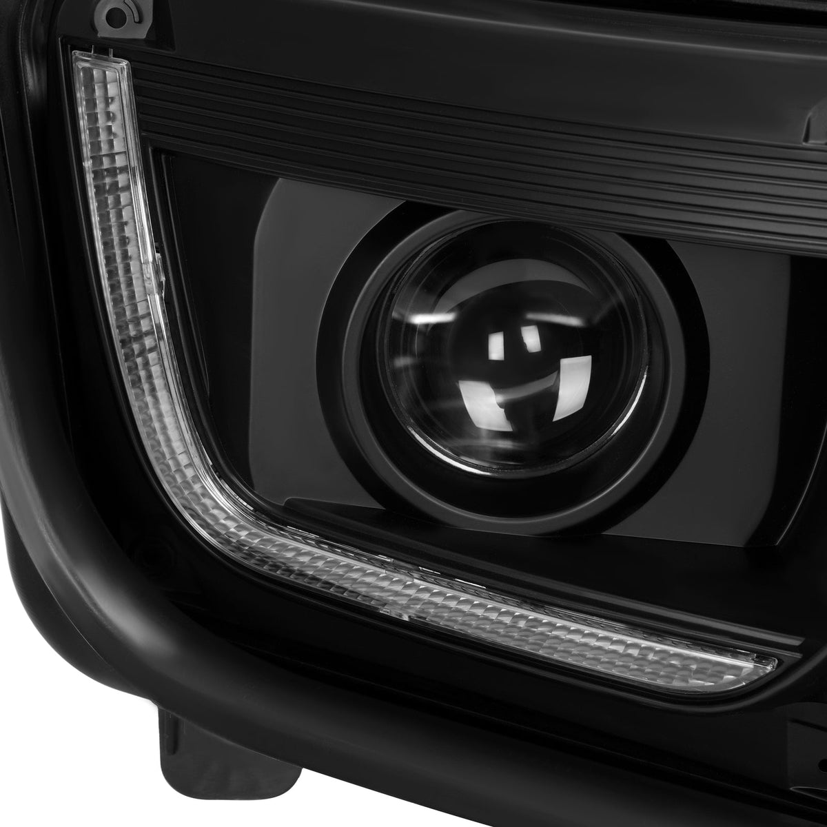 Pair LED Tube Projector Headlights Headlamp Black For Chevrolet Camaro 2010-2013