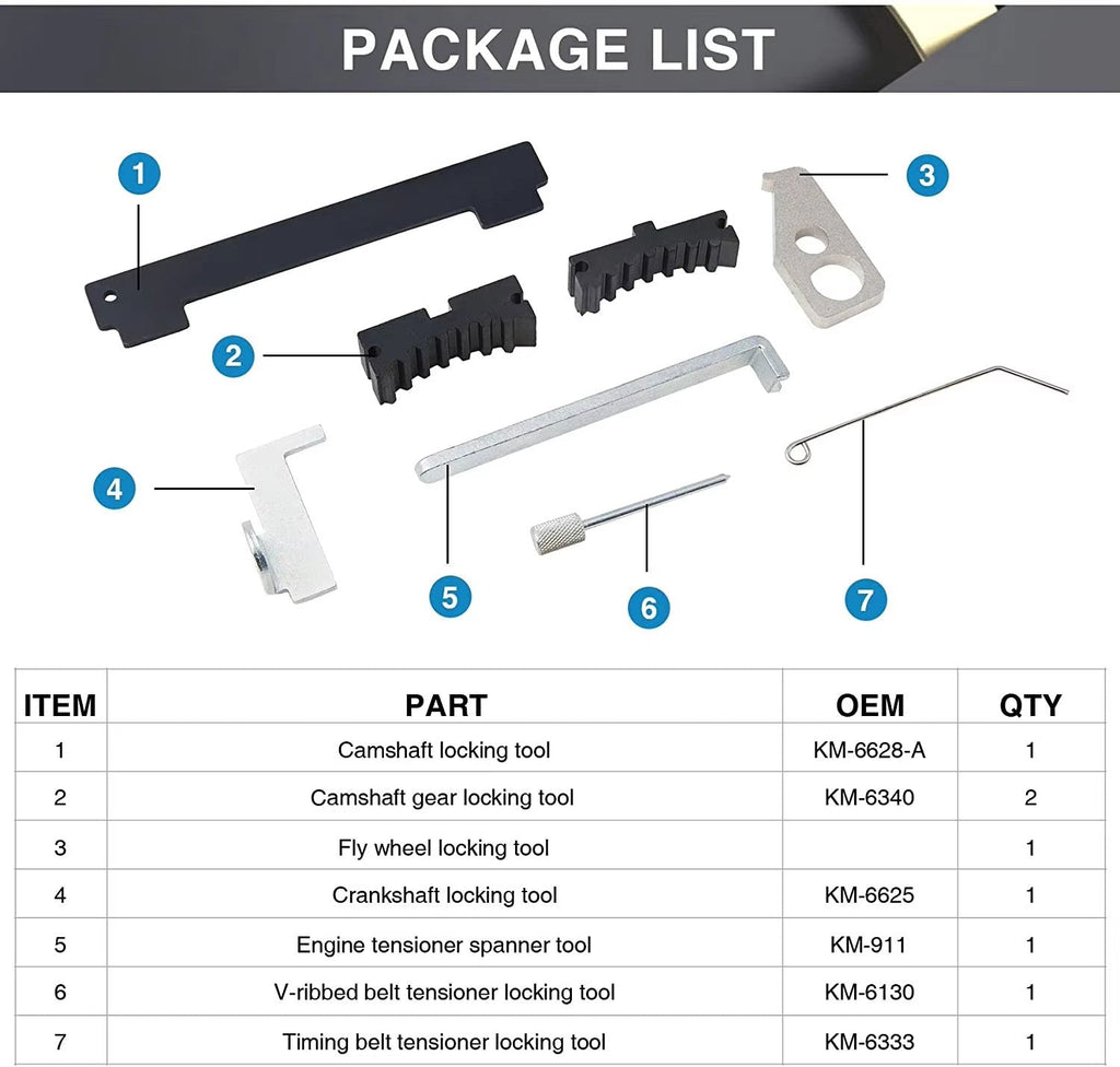 For Chevrolet 16V 1.6 1.8 Camshaft Tensioning Locking Alignment Timing Tool Set