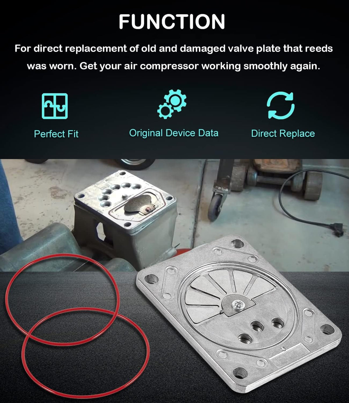 ZAC0032 Valve Plate Kit for Craftsman,Dewalt,Porter Cable,DeVilbiss,Black Decker
