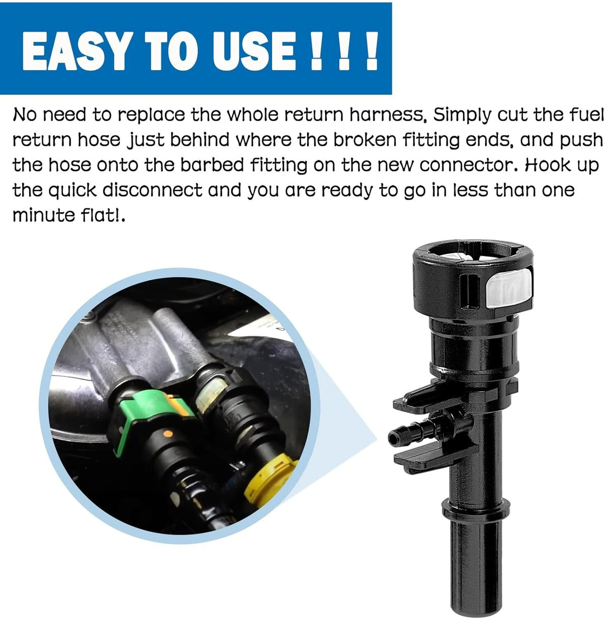6.7L Fuel Filter Return Line Repair Connector For 2011-16 Ford F-250 F-350 F-450