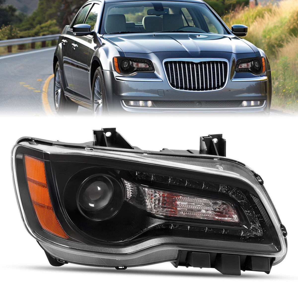 Passenger Projector Headlight Clear Lens For Chrysler 300 2011-2023 #68085416AF