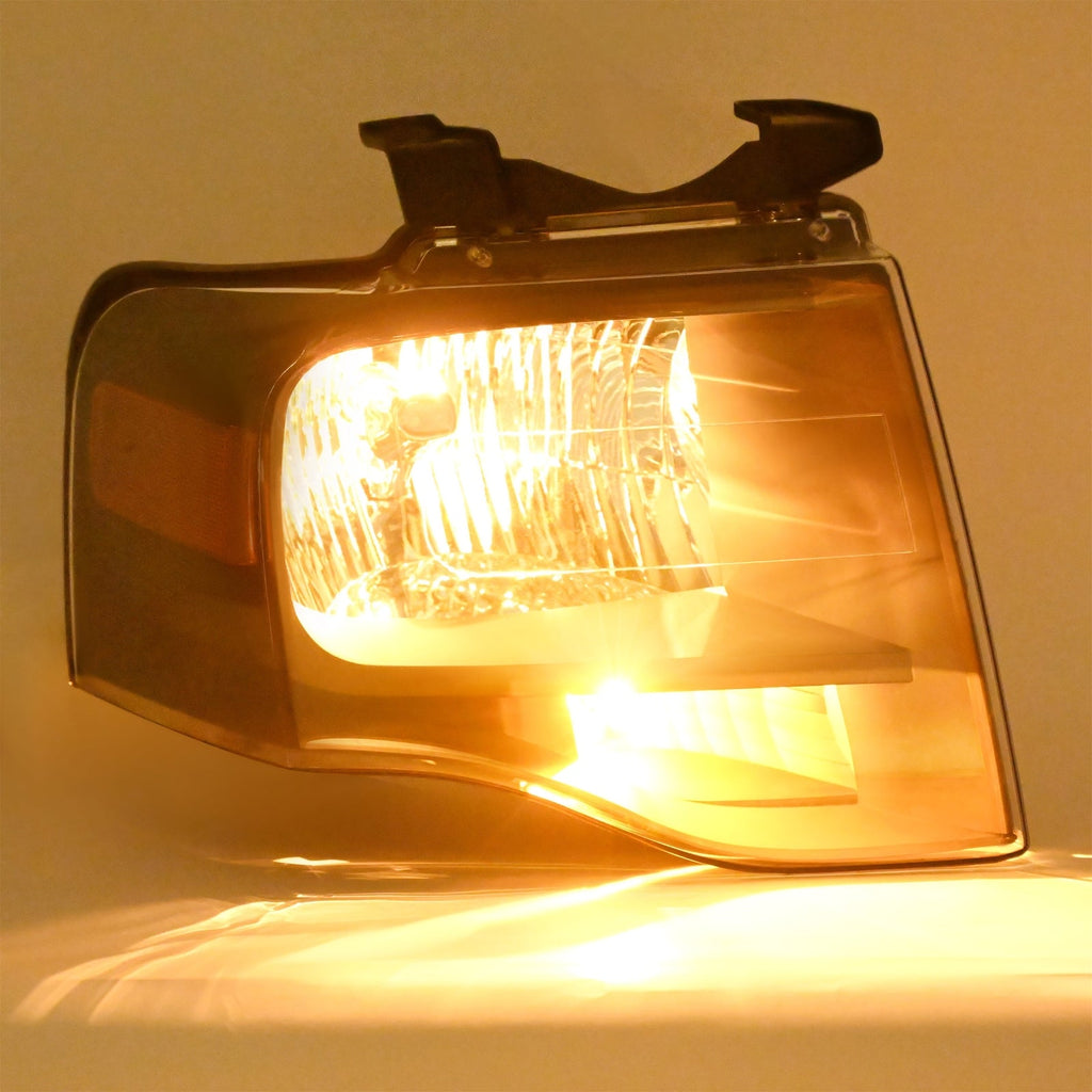 1PC Right For Ford Expedition 07-14 Headlight W/bulbs Amber Reflector #FO2503227